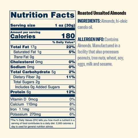 Roasted Unsalted Almonds