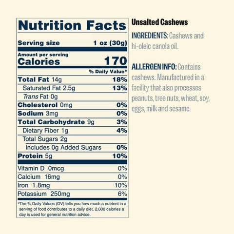 Unsalted Cashews