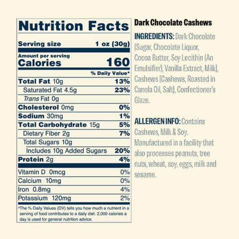Dark Chocolate Cashews