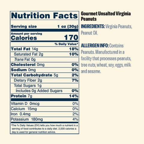 Gourmet Unsalted Virginia Peanuts