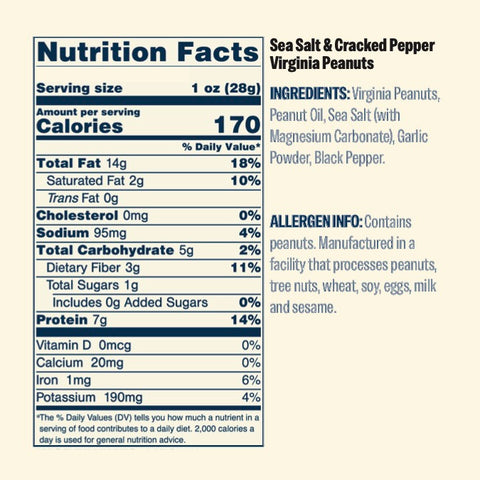 Sea Salt & Cracked Pepper Virginia Peanuts